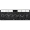 PowerOne SolarSlim Keyboard, US Solar Powered Keyboard, Multi-Device Type 2.4 GHz Dongle + Dual Bluetooth, Wireless, Black