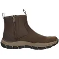 SKECHERS for man. 205176 Relaxed Fit Respected Evanston brown leather boots (45), Flat, Zip, Casual