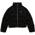 Puma Wardrobe Essentials Corduroy Puffer Jacket Women, Clothing, Black, M