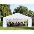 TOOLPORT 8x8 m partytelt, PVC-presenning, hvit, med bunnramme