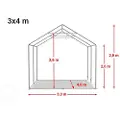 TOOLPORT 3x4 m lagertelt, PVC-presenning, hvit med bunnramme