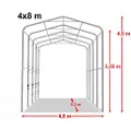 TOOLPORT 4x8 m garasjetelt, PVC-presenning, mørkegrønn, med statikk (jordunderlag)