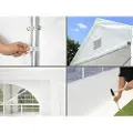 TOOLPORT 3x4 m partytelt, PE-presenning, hvit, med bunnramme