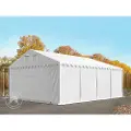 TOOLPORT 5x8 m lagertelt, PVC-presenning, hvit, med bunnramme, med statikk (jordunderlag)