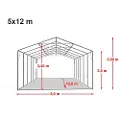 TOOLPORT 5x12 m telthall, PVC-presenning, grå, uten statikk