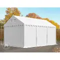 TOOLPORT 4x6 m lagertelt, PVC-presenning, hvit, med bunnramme, med statikk (betongunderlag)