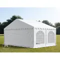 TOOLPORT 5x4 m partytelt, PVC-presenning, hvit, med bunnramme