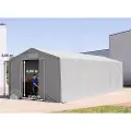 TOOLPORT 6x12 m telthall, PVC-presenning, grå, med statikk (jordunderlag)
