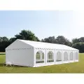 TOOLPORT 6x12 m partytelt, PVC-presenning, hvit, med bunnramme
