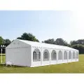 TOOLPORT 5x16 m partytelt, PVC-presenning, hvit, med bunnramme