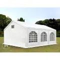 TOOLPORT 3x6 m partytelt, PE-presenning, hvit, med bunnramme