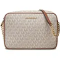 Michael Kors for woman. 32F1GJ6C7B Large Jet Set shoulder bag with beige logo (OSFA), Casual, Polyester
