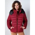 LOIS Jeans for woman. 470342437 Maroon hooded quilted puffer coat with hood (M), Casual, Polyester, Long sleeve, Burgundy