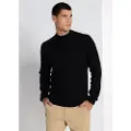 LOIS Jeans for man. 176533392 Perkins collared jumper with embossed mock pocket black (XXL), Casual, Cotton, Long sleeve