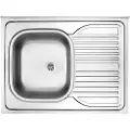 Deante Stål Zm6 011p Kjøkkenvask Med 1 Kum Og Avrenningsfelt På Høyre Side For Nedfelling