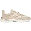 Michael Kors for woman. 43T5RLFS3L Riley Trainer beige leather trainers (37), Gold, Flat, Laces, Casual