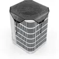 Vevor klimaanleggsdeksel for utendørsenheter, 710 x 710 mm sentral AC-deksel for klimaanlegg, topp universal nettingbeskyttelse rivebestandig enkel installasjon for utendørs ute alle årstider, svart