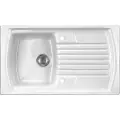 Deante Zcl_611n Keramisk Kjøkkenvask Med 1 Kum Og Avrenningsfelt