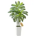 Vevor Kunstig Dracaena-tre 1524 mm, Kunstig Palme Tropiske Planter med Hvit Høy Plantepotte, Kunstig Gulvsilkeplante i Potte, Store Trær for Hjemmekontor Stue Dekor Husoppvarming, Innendørs Utendørs