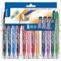 Pilot FriXion Ball, Gjenfyllbar, Svart, Blå, Grønn, Rosa, Lilla, Fiolett