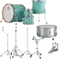 Dixon Cornerstone Hybrid 22 Drum Kit w/Hardware & Steel Snare Satin Neo-Mint
