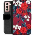 Mtp Products Samsung Galaxy S21 5G Premium Lommebok-deksel - Vintage Blomster