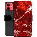 Mtp Products iPhone 12 mini Premium Lommebok-deksel - Rød Marmor