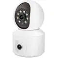 Mtp Products ESCAM QF010 2x2MP WiFi-kamera med to objektiver og bevegelsesdeteksjon Toveis talekamera med støtte for skylagring - EU-plugg