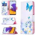 Mtp Products Samsung Galaxy A22 5G, Galaxy F42 5G Wonder-serien Lommebok-deksel - Blå Sommerfugl