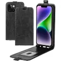 Mtp Products iPhone 15 Vertikalt flippdeksel med kortlomme - svart