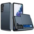 Mtp Products Samsung Galaxy S21 FE 5G Hybrid-deksel med Skyvekortspor - Mørkeblå