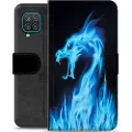 Mtp Products Samsung Galaxy A12 Premium Lommebok-deksel - Blå Flamme Drage