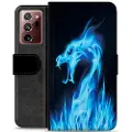 Mtp Products Samsung Galaxy Note20 Ultra Premium Lommebok-deksel - Blå Flamme Drage