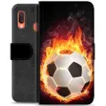 Mtp Products Samsung Galaxy A20e Premium Lommebok-deksel - Fotballflamme