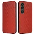 Mtp Products Sony Xperia 1 VI Flip-deksel - Karbonfiber - Brun