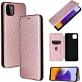 Mtp Products Samsung Galaxy A22 5G, Galaxy F42 5G Flip-deksel - Carbon Fiber - Roségull