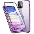 Mtp Products iPhone 11 Magnetic Deksel med Herdet Glass - Lilla