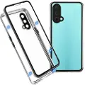 Mtp Products OnePlus Nord CE 5G Magnetic Deksel med Herdet Glass Bakbeskytter - Sølv