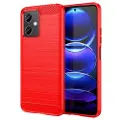 Mtp Products Xiaomi Redmi Note 12/Poco X5 Børstet TPU Deksel - Karbonfiber - Rød