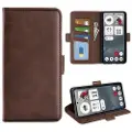 Mtp Products Nothing Phone (3a) lommebokveske med magnetisk lukking - kalvestruktur - brun
