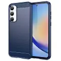 Mtp Products Samsung Galaxy A35 Børstet TPU Deksel - Karbonfiber - Blå