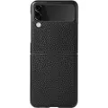 Mtp Products Samsung Galaxy Z Flip3 5G Slim Deksel - Ekte Lær - Svart