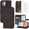 Mtp Products iPhone 11 MyTPhone CardMate lommebokveske i lær - mørkebrun