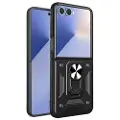 Mtp Products Samsung Galaxy Z Flip7 Hybrid-deksel med Roterende Ring med Kameraskjold - Svart