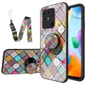 Mtp Products Checkered Pattern Xiaomi Redmi 10C Hybrid-deksel - Fargerik Mandala