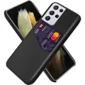 Mtp Products KSQ Samsung Galaxy S21 Ultra 5G Deksel med Kort Lomme - Svart