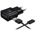 Samsung rask lader EP-TA20EB med strømadapter og USB-C-kabel - svart