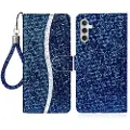 Mtp Products Samsung Galaxy A15 Stilig lommeboketui med glitter - blå