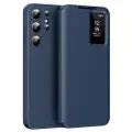 Mtp Products Samsung Galaxy S22 Ultra 5G Smart Clear View Flip-etui med kortspor - Safir