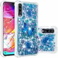 Mtp Products Liquid Glitter Samsung Galaxy A70 TPU-deksel - Blå Sommerfugl